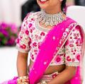 Pink White Golden Detail Lehanga Choli Set for Girls upto 6 Years #4851879